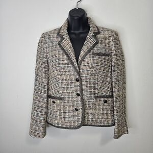 Brooks Brothers Tweed Jacket Blazer  Sz 2 Multicolor Textured Corporate  Preppy
